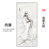 掛け軸  中国画掛軸 【菩提達磨大師】四尺四 水墨人物画 で伝統と時価が融合 収藏級の国粹芸術で 開運の風水畫 全年中に懸り付けたいていい床間デコレーションの佳作