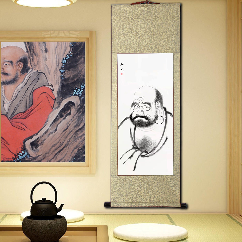 Amazon.co.jp: 画家手描き 掛軸 掛け軸 おしゃれ 水墨画 菩提