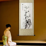 掛け軸  中国画掛軸 『竹』四尺四 四季花鳥画 で伝統と時価が融合 収藏級の国粹芸術で 開運の風水畫 全年中に懸り付けたいていい床間デコレーションの佳作